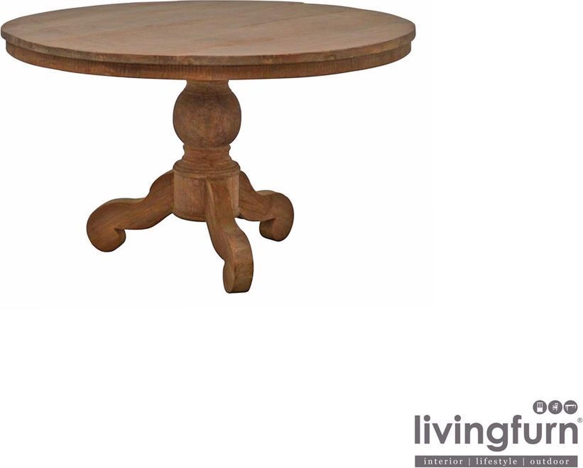 Livingfurn - Eettafel - Dk Round 140 Cm - Bruin