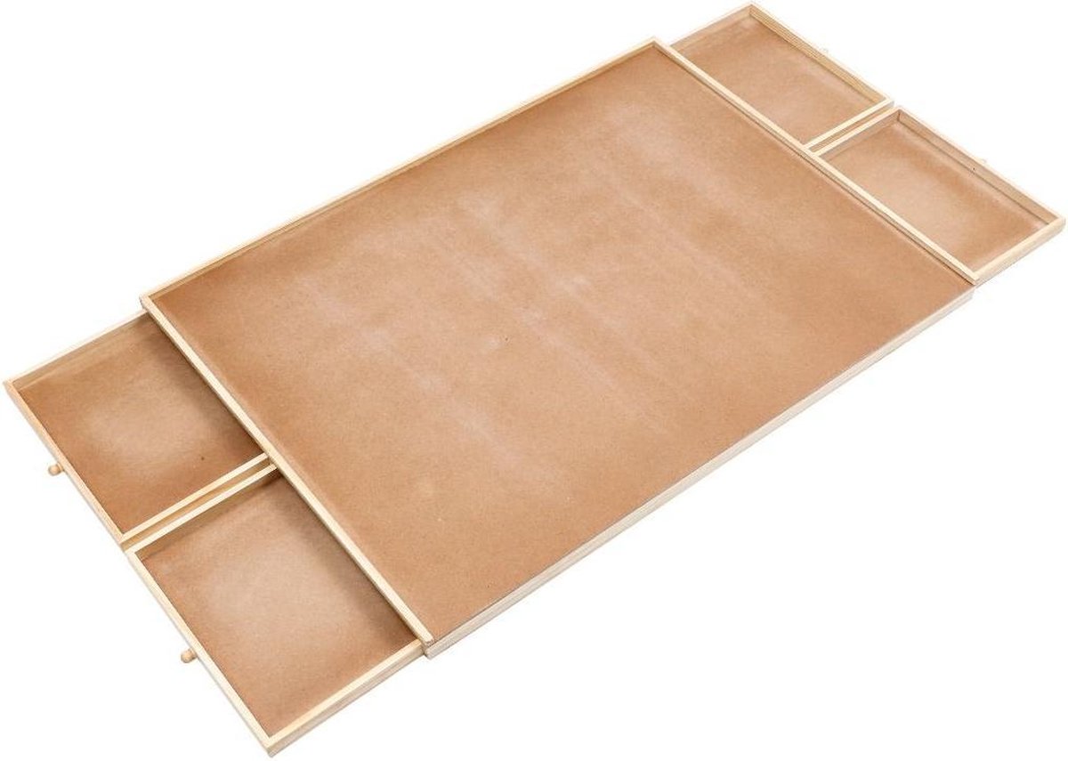 Puzzelplaat Met Lades - Gemakkelijk Je Puzzel Opruimen - 76x57 Cm - Bruin