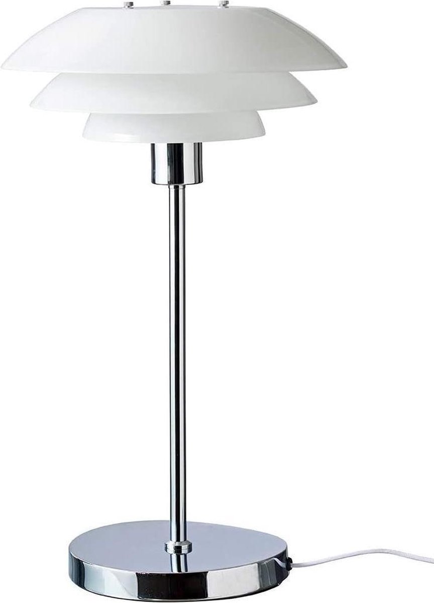 Dyberg Larsen Tafellamp Dl31 Opal Led 50 Cm E27 Staal 25w - Wit