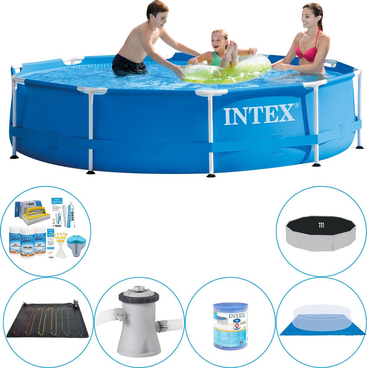 Intex Metal Frame Rond 305x76 Cm - Slimme Zwembad Deal - Blauw