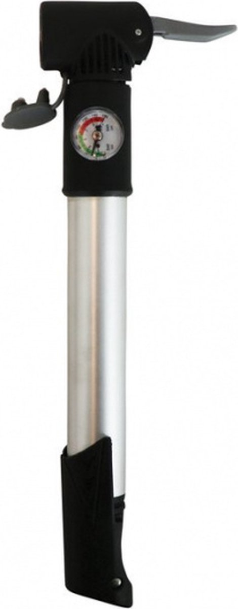 DRESCO minipomp manometer 3.5 bar 27,5 cm aluminium zilver - Silver