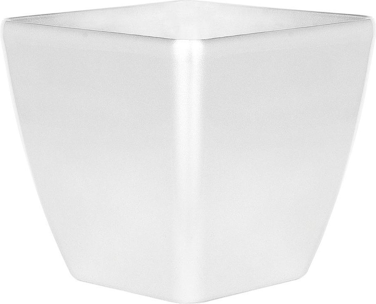 Beliani Astras - Bloempot-zilver-klei-vezelmengsel - Silver