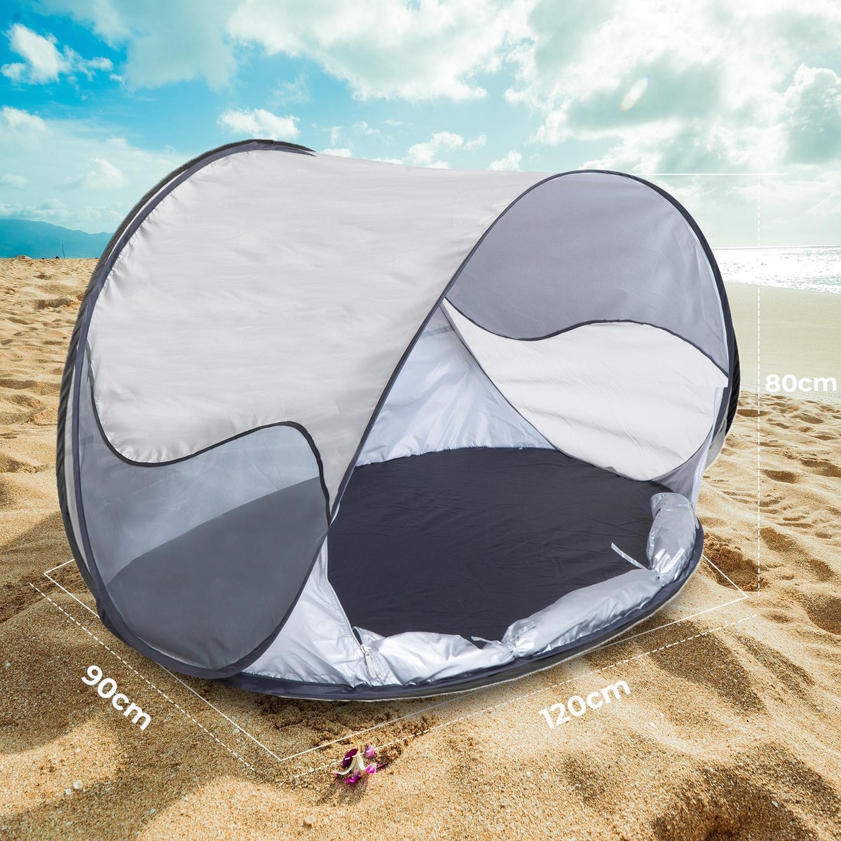 Deryan Baby Beachtent 120 Cm Zilver - Silver