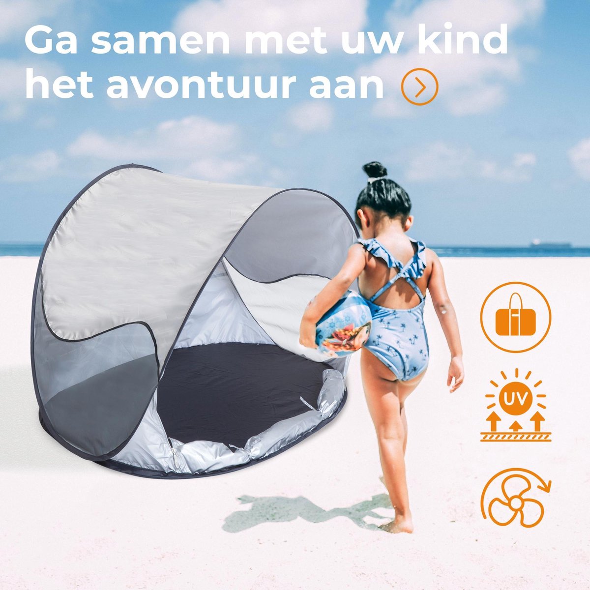 Deryan Baby Beachtent 120 Cm Zilver - Silver