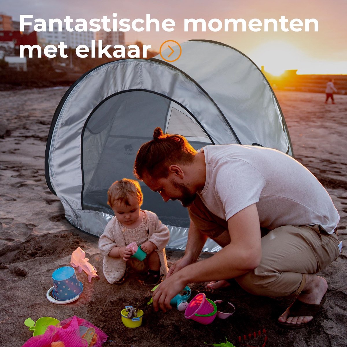 Deryan Baby Beachtent 120 Cm Zilver - Silver