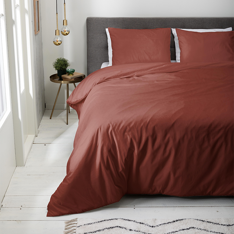 Luna Bedding Luna Uni - 1-persoons (140 x 220 cm + 1 kussensloop) Dekbedovertrek - Rood