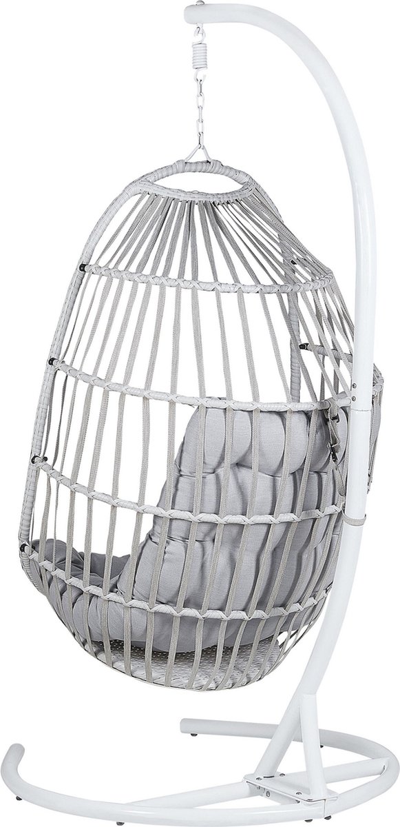 Beliani - Hangstoel--polyrotan - Grijs
