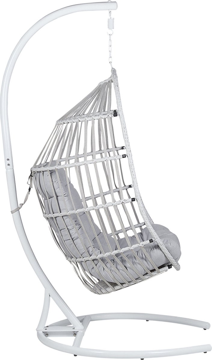 Beliani - Hangstoel--polyrotan - Grijs