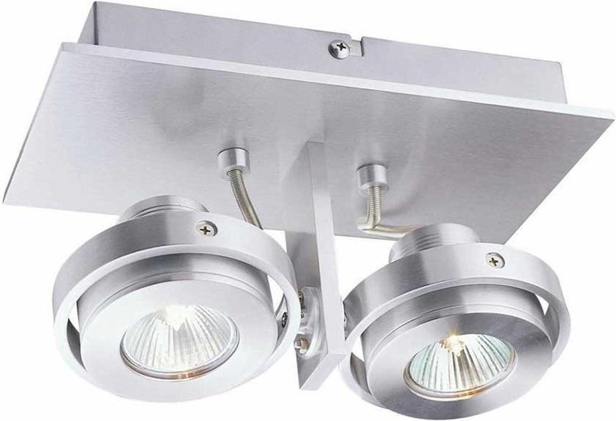 Lamponline Spot Meist 2 Lichts Aluminium - Silver