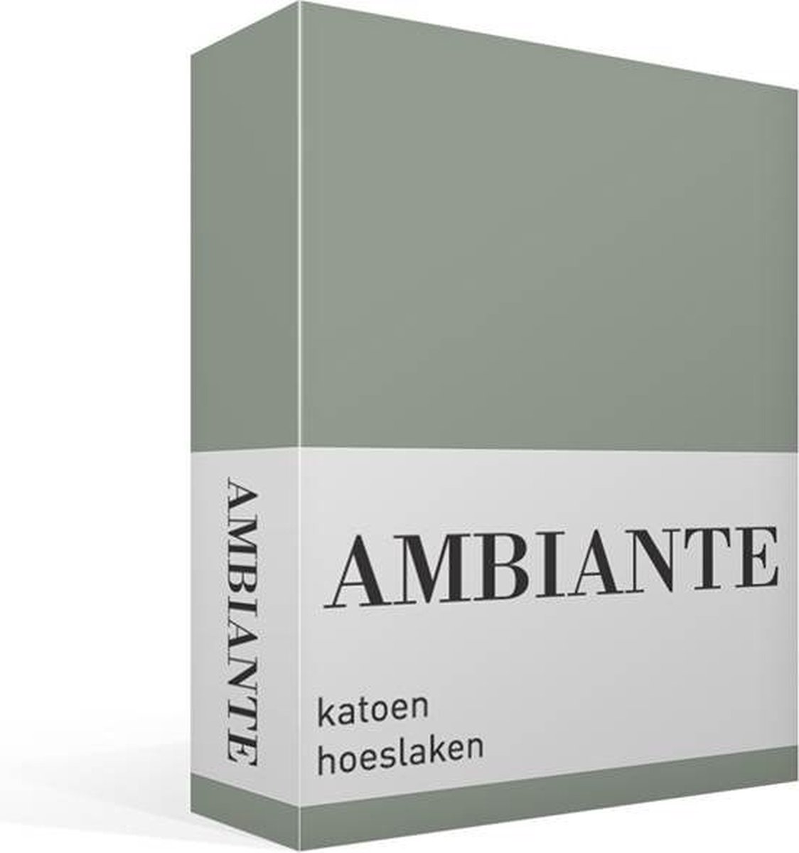 AMBIANTE Cotton Uni Hoeslaken - 100% Katoen - Lits-jumeaux (160x210/220 Cm) - Green - Groen