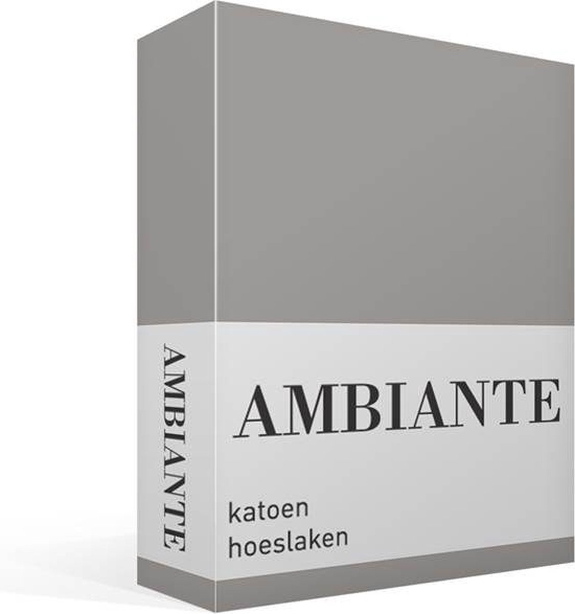 AMBIANTE Cotton Uni Hoeslaken - 100% Katoen - Lits-jumeaux (160x210/220 Cm) - Grey - Grijs