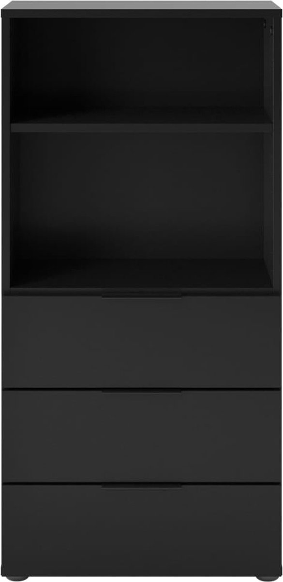 Fmd Dressoir Met 3 Lades En Open Schappen - Zwart