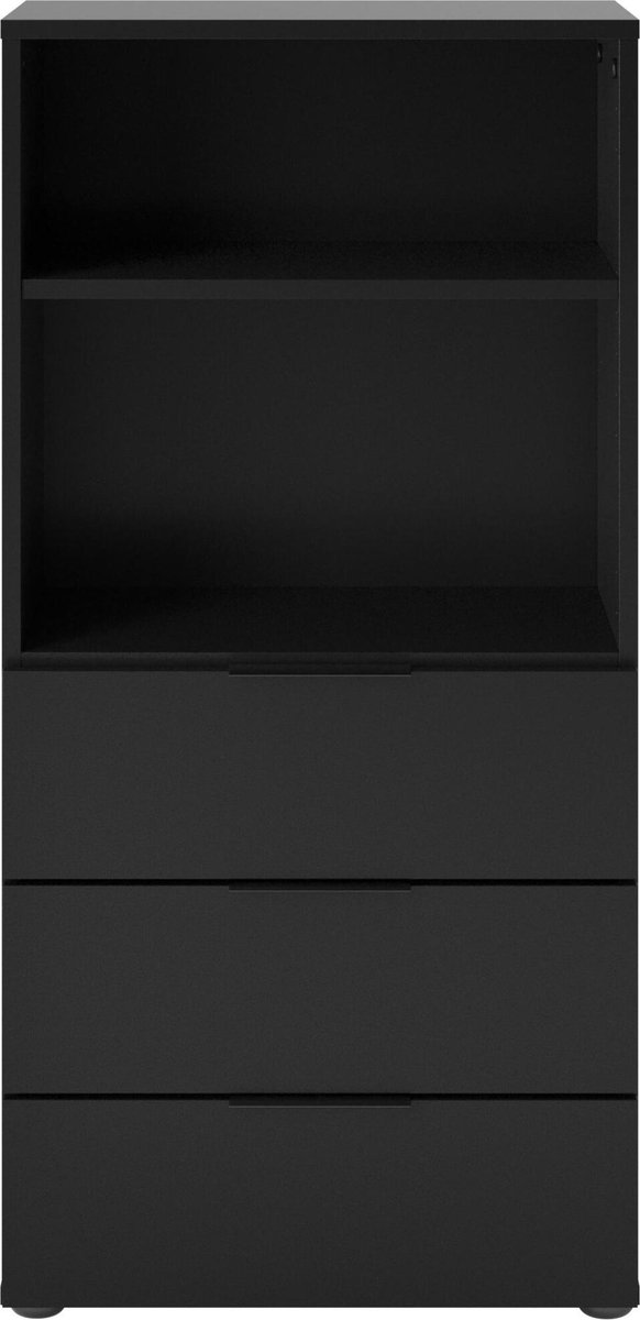 Fmd Dressoir Met 3 Lades En Open Schappen - Zwart