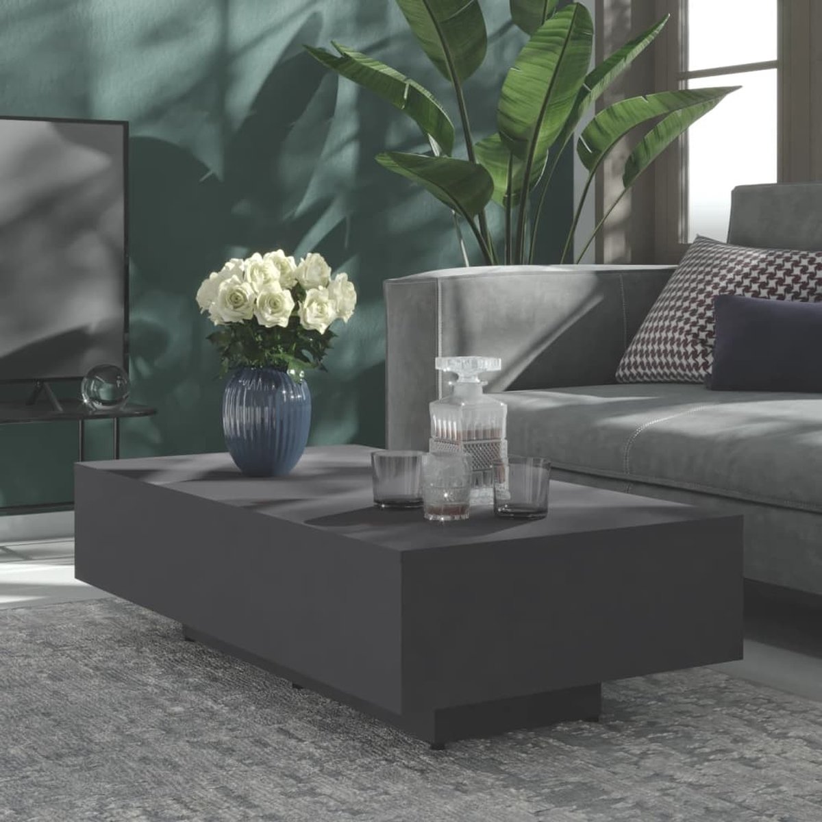 Vidaxl Salontafel 115x60x31 Cm Spaanplaat - Grijs