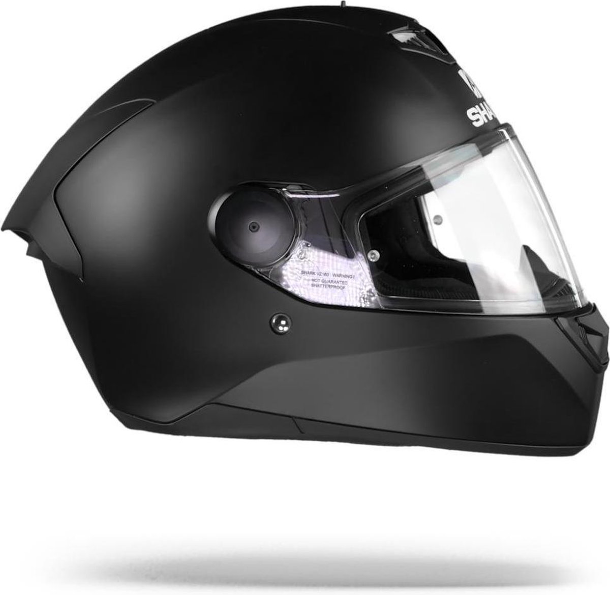 Shark D-skwal 2+ Integraalhelm - Bivakmuts - Mat - Zwart