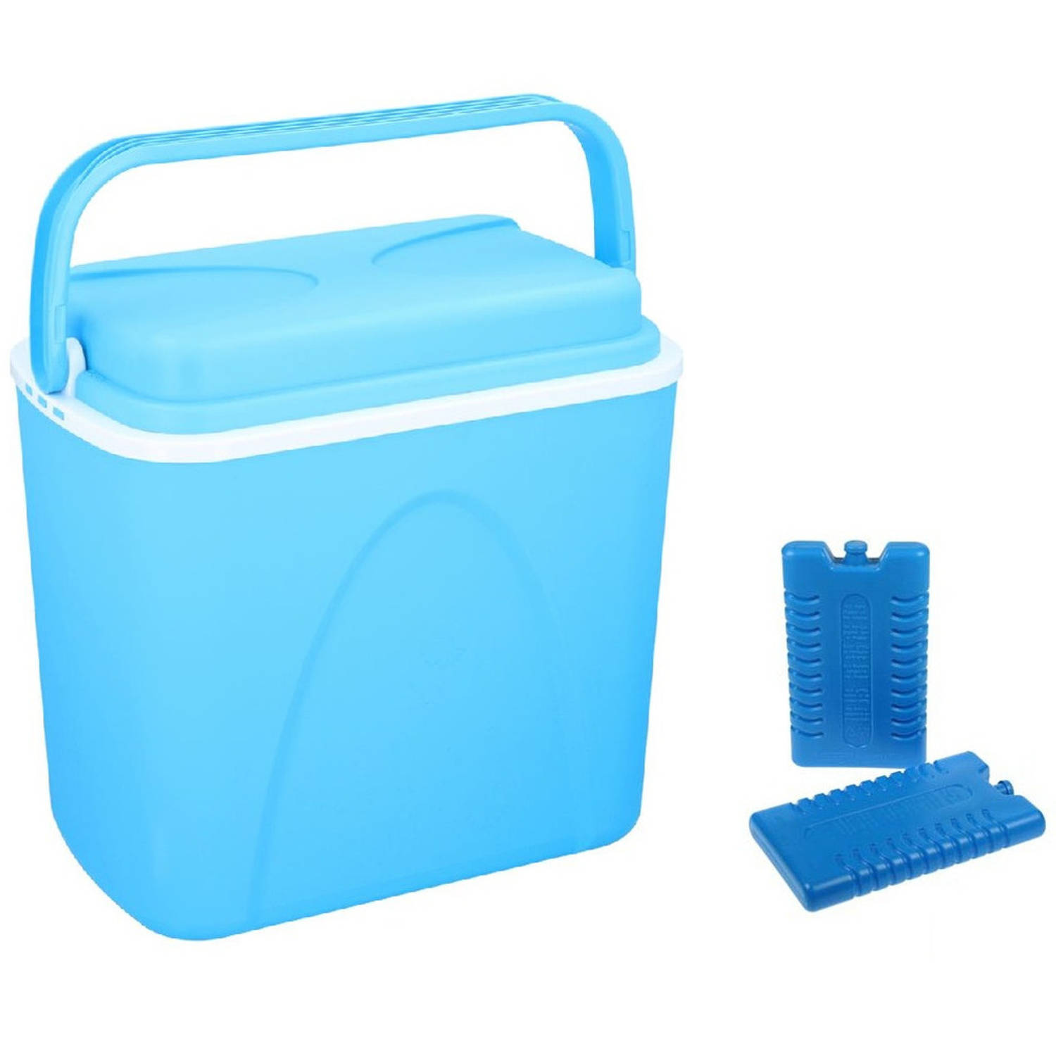 Koelbox 24 Liter 39 X 25 X 38 Cm Incl. 2 Koelelementen - Koelboxen - Blauw