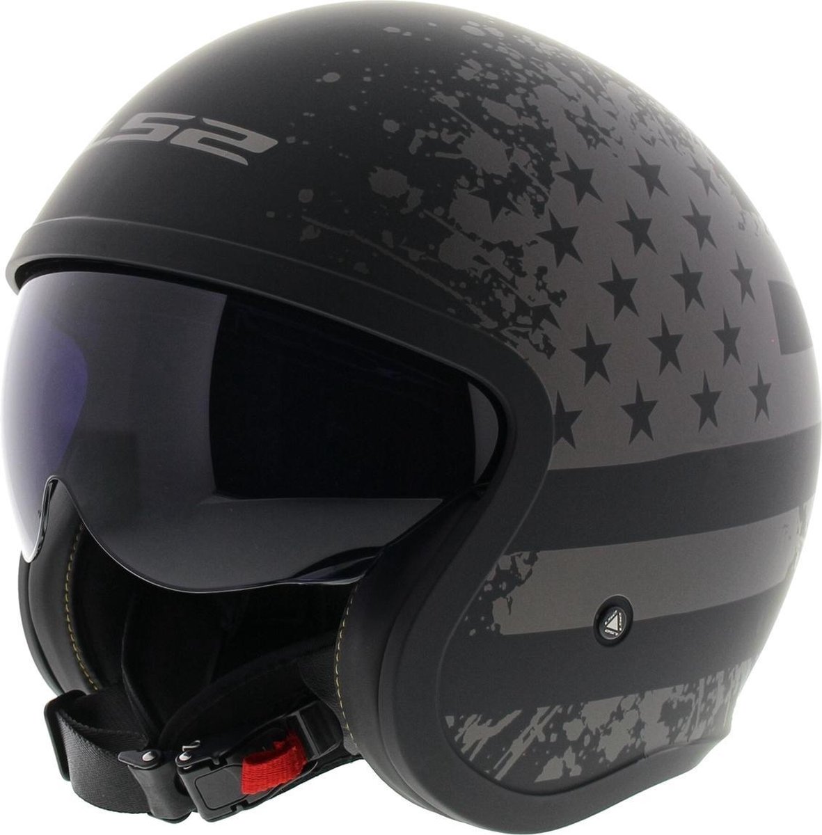 Ls2 Jet Spit-helm S = 55-56 Cm - Zwart