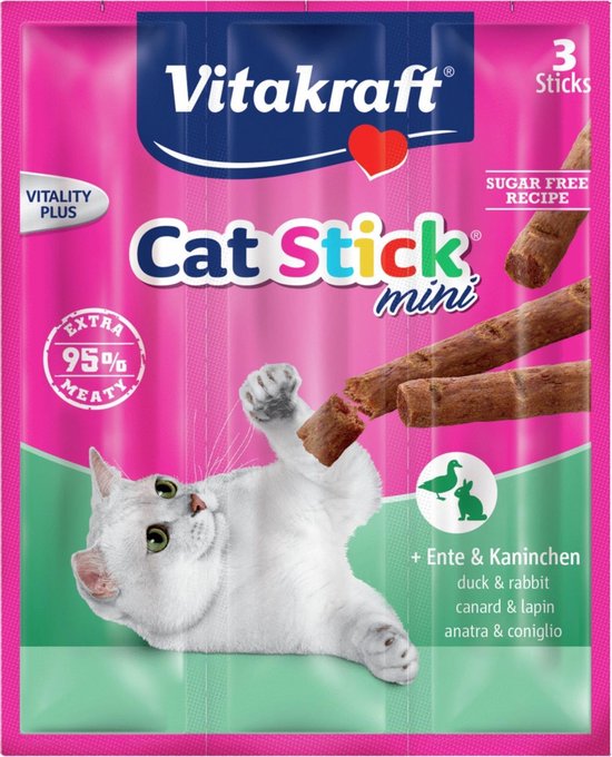 Vitakraft Cat-Stick Mini 3 stuks - Kattensnack - Eend&Konijn