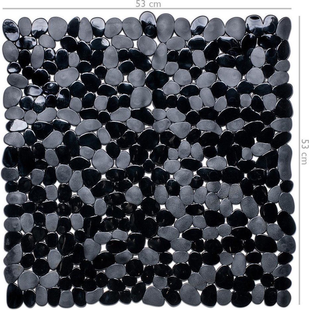 e Anti-slip Douche Mat 53 X 53 Cm Vierkant - Badmatjes - Zwart