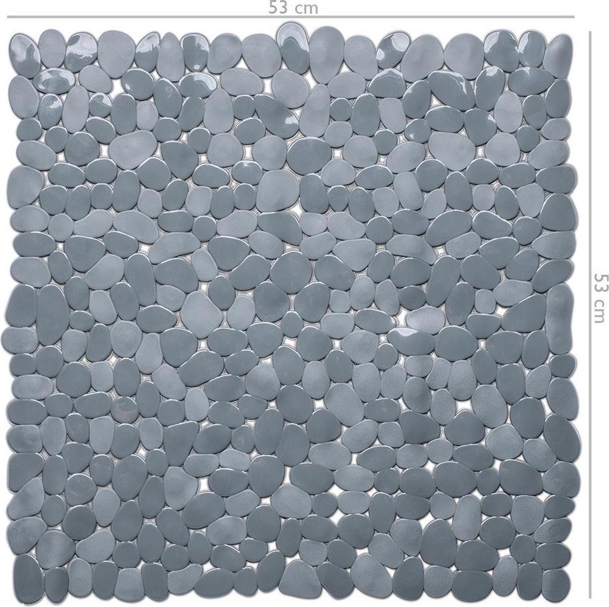 Grijze Anti-slip Douche Mat 53 X 53 Cm Vierkant - Badmatjes - Grijs