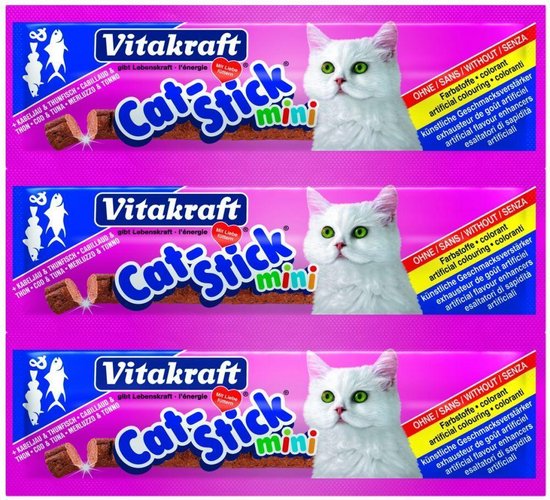 Vitakraft Cat-Stick Mini 3 stuks - Kattensnack - Kabeljauw&Tonijn