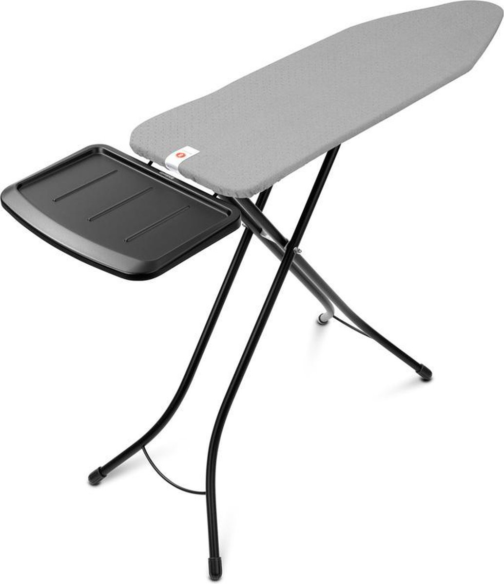 Brabantia Strijkplank B, 124x38 Cm Metallic Met Solide Stoomunithouder - Black - Grijs