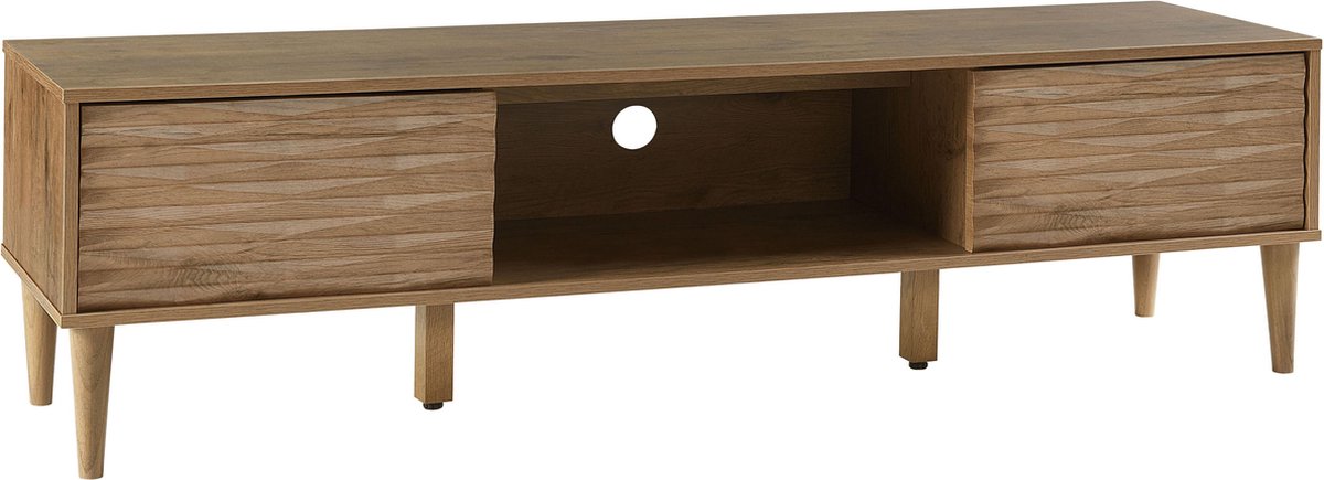 Beliani Kayan - Tv-meubel-donkere Houtkleur-mdf - Marrón