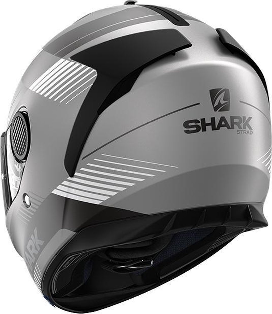 Shark Integraalhelm Spartan 1.2 Strad + Bivakmuts - Antraciet Zilver - Zwart
