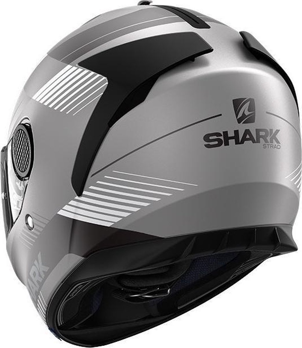 Shark Integraalhelm Spartan 1.2 Strad + Bivakmuts - Antraciet Zilver - Zwart
