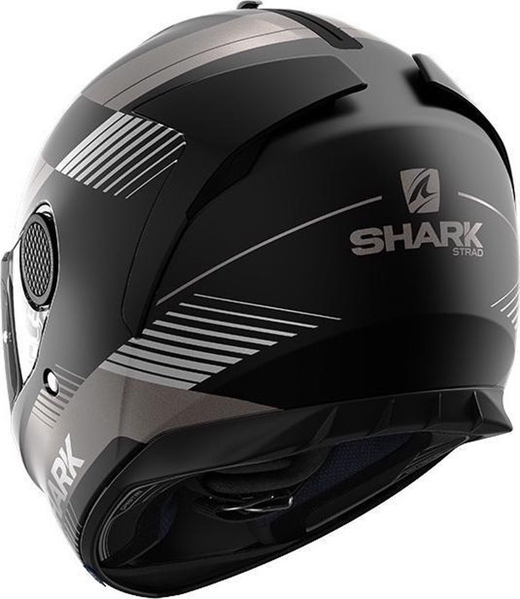 Shark Integraalhelm Spartan 1.2 Strad + Bivakmuts - Antraciet Zilver - Zwart