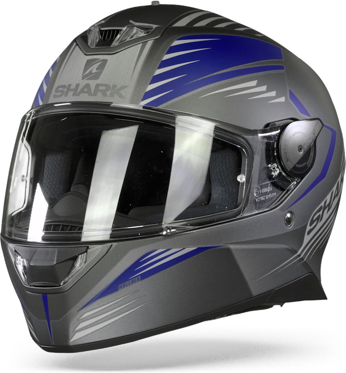 Shark Skwal 2 Hallder Integraalhelm + Bivakmuts - Antraciet - Zwart