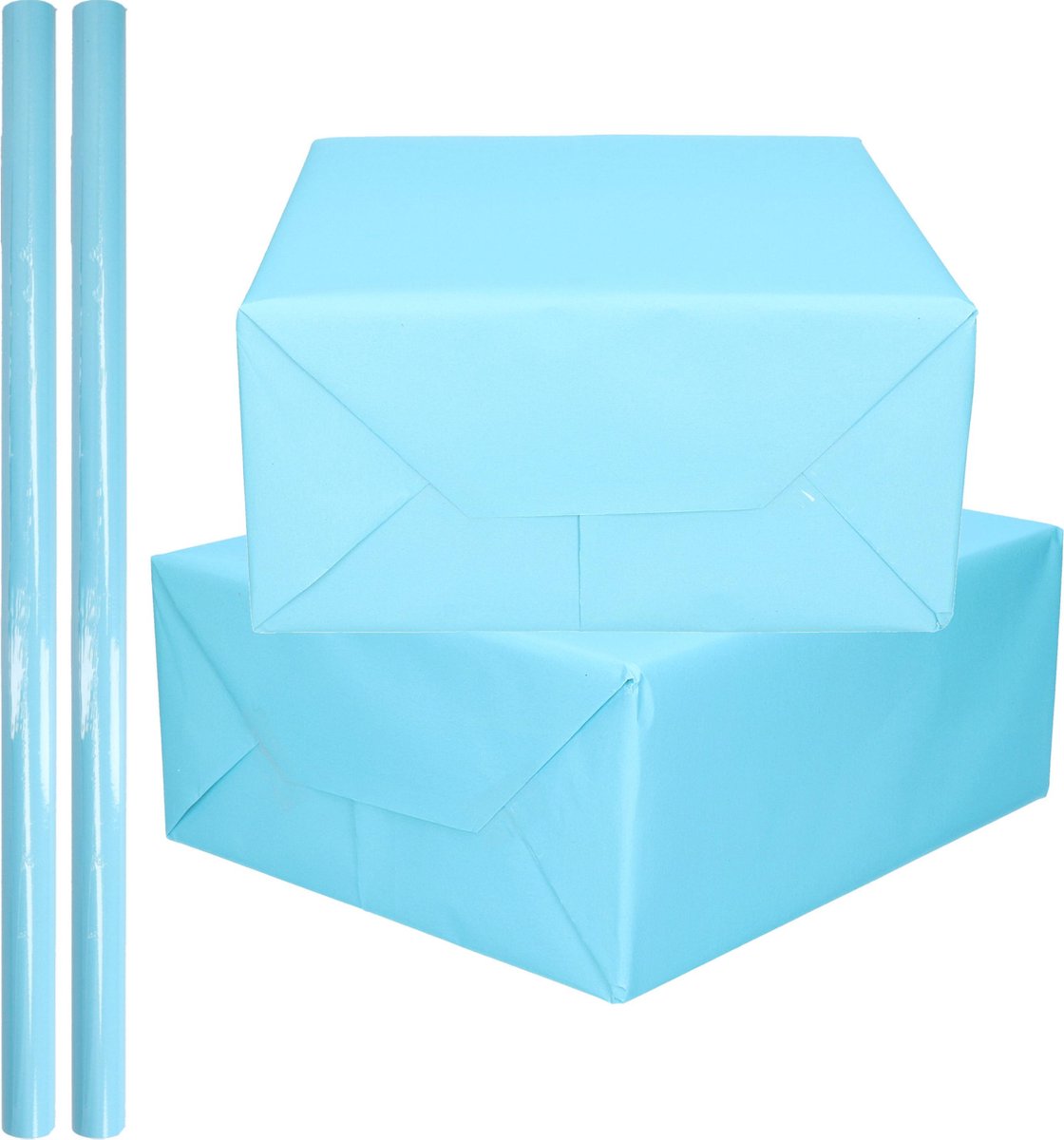 2x Rollen Kadopapier / Schoolboeken Kaftpapier Pastel 200 X 70 Cm - Kaftpapier - Blauw