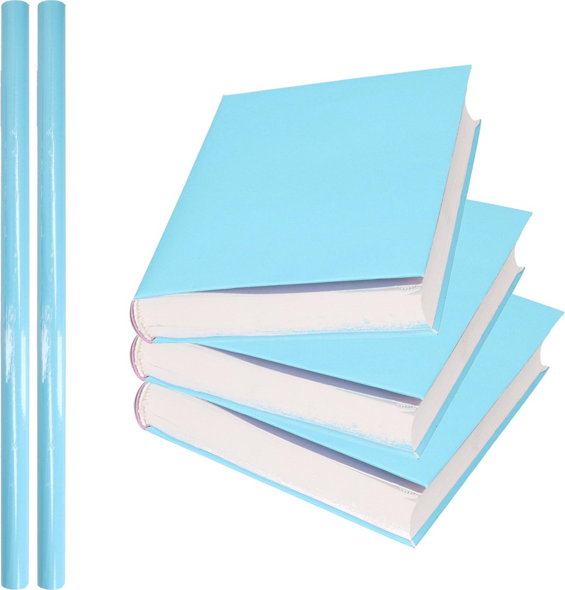 2x Rollen Kadopapier / Schoolboeken Kaftpapier Pastel 200 X 70 Cm - Kaftpapier - Blauw