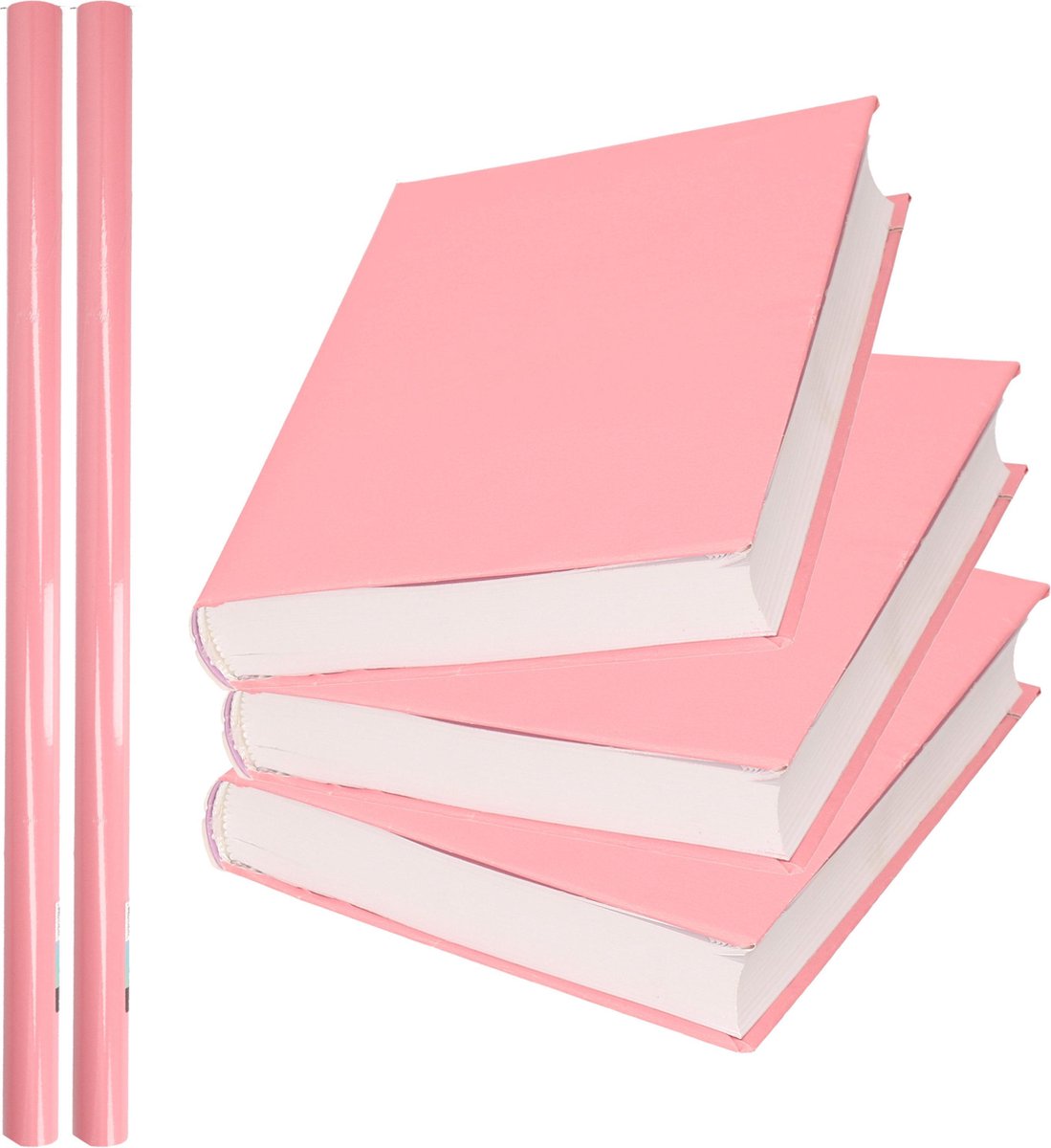 2x Rollen Kadopapier / Schoolboeken Kaftpapier Pastel 200 X 70 Cm - Kaftpapier - Roze