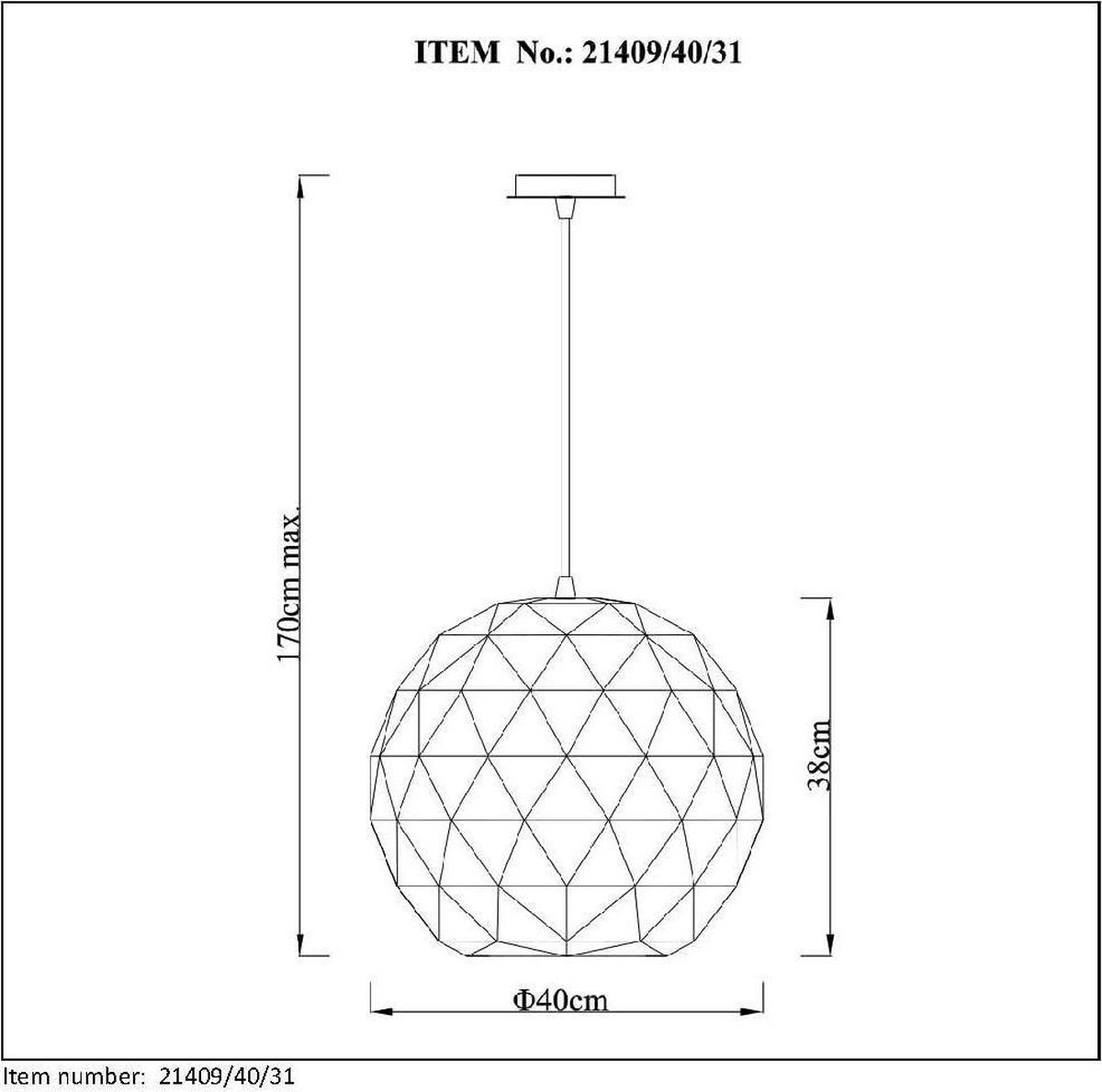 Lucide Otona Hanglamp - Wit