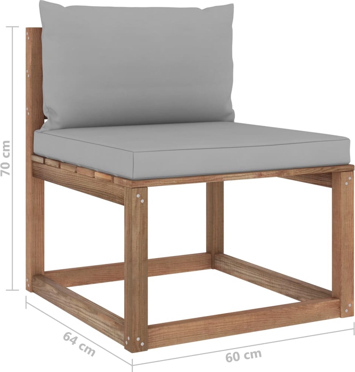 Vidaxl 6-delige Loungeset Pallet Met Kussens Geïmpregneerd Grenenhout - Bruin