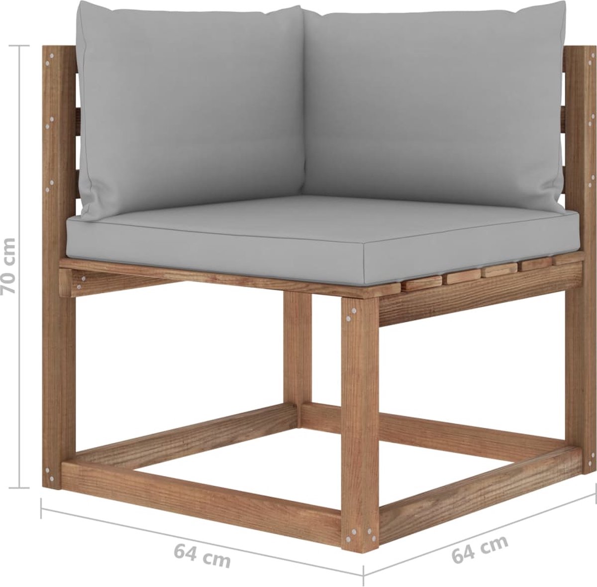 Vidaxl 6-delige Loungeset Pallet Met Kussens Geïmpregneerd Grenenhout - Bruin