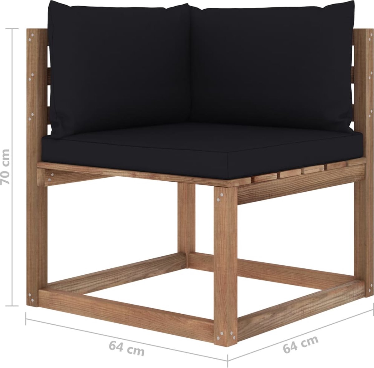 Vidaxl 6-delige Loungeset Pallet Met Kussens Geïmpregneerd Grenenhout - Bruin