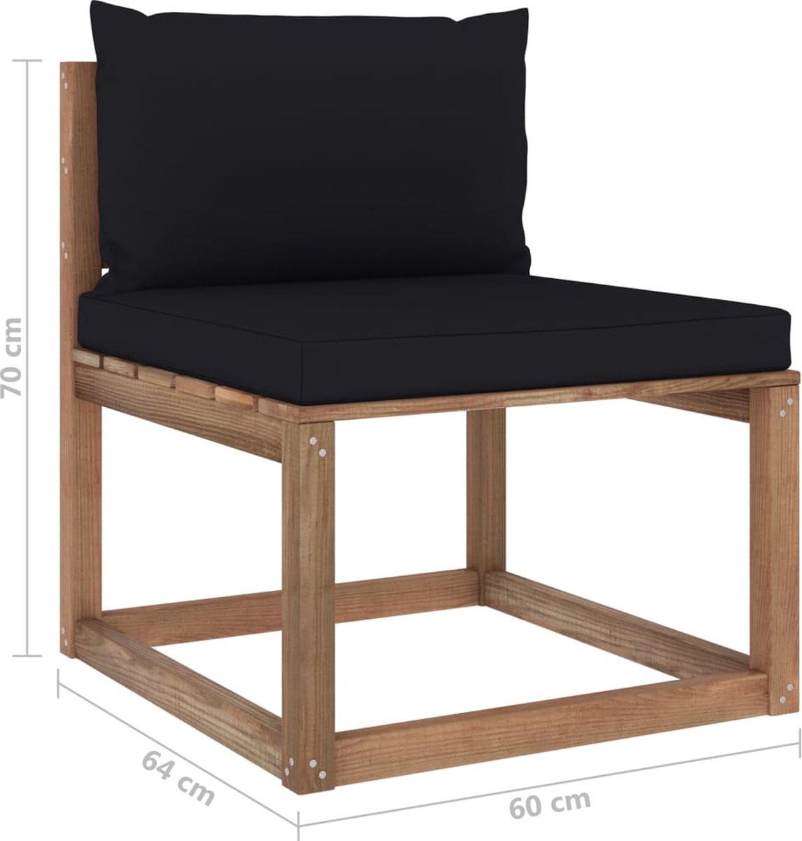 Vidaxl 6-delige Loungeset Pallet Met Kussens Geïmpregneerd Grenenhout - Bruin