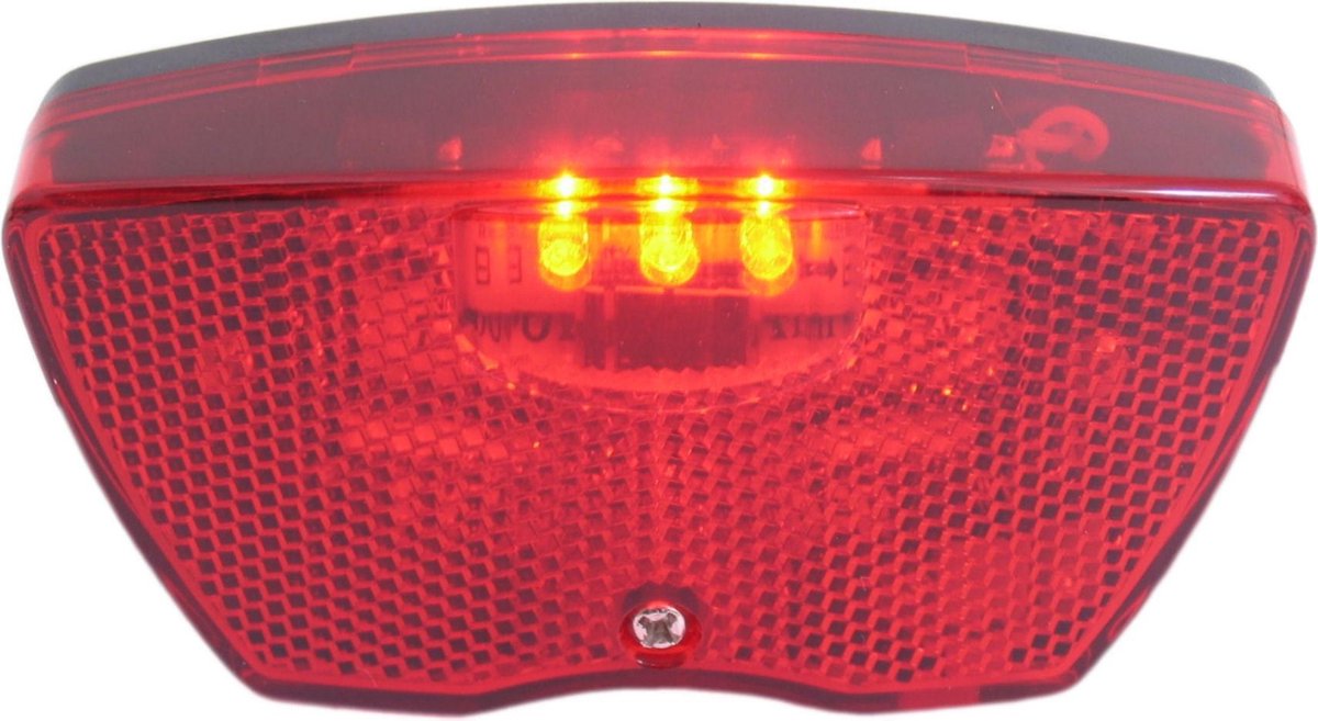 Dragerachterlicht Edge City - 3 Leds Inclusief Batterijen (Werkplaatsverpakking) - Rood