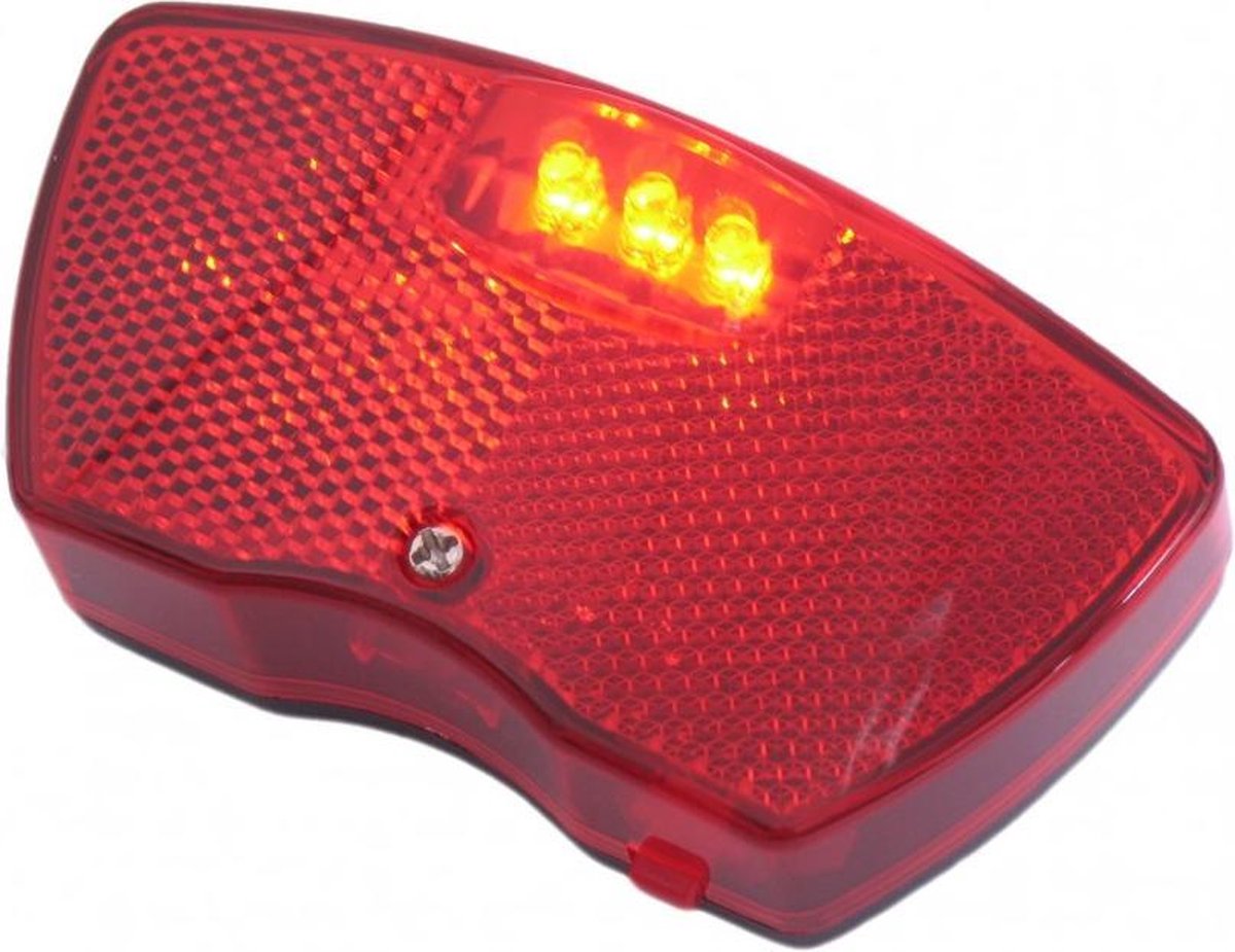 Dragerachterlicht Edge City - 3 Leds Inclusief Batterijen (Werkplaatsverpakking) - Rood