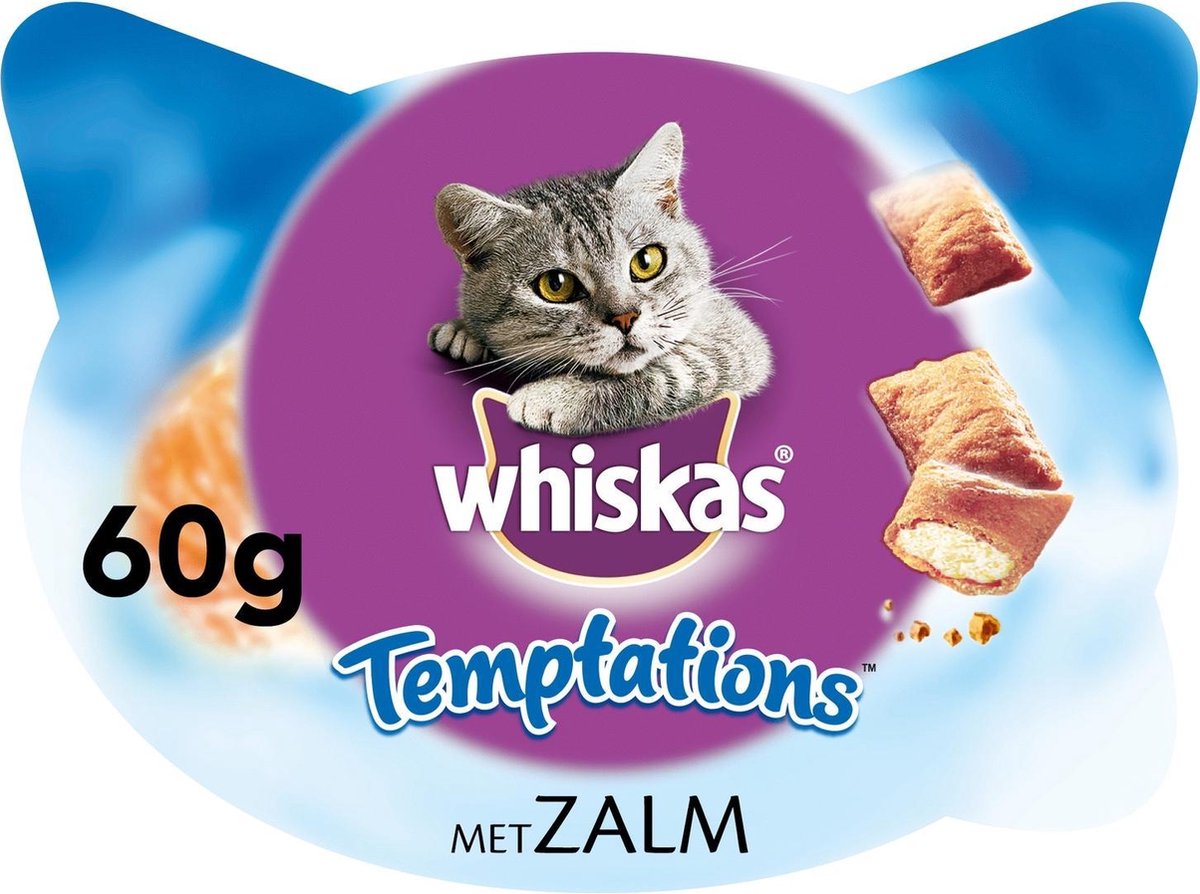 Whiskas Temptations 60 g - Kattensnack - Zalm