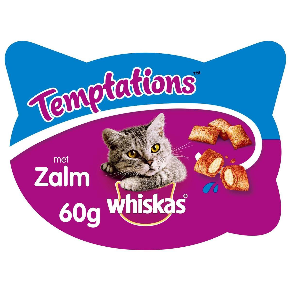 Whiskas Temptations 60 g - Kattensnack - Zalm