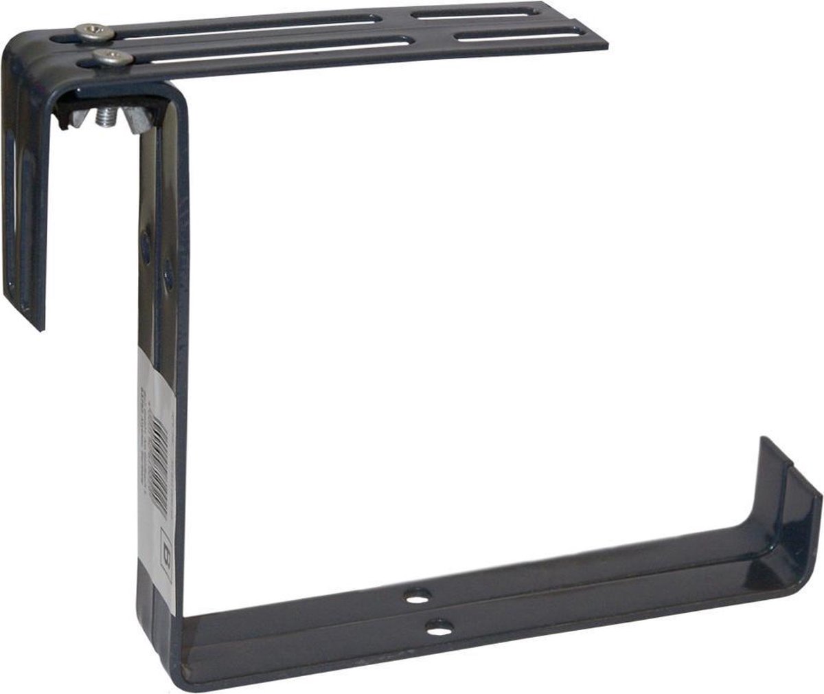 Kunststof Plantenbak Rechthoekig 80 Cm Met 2 Verstelbare Railing Beugels - Plantenbakken - Grijs