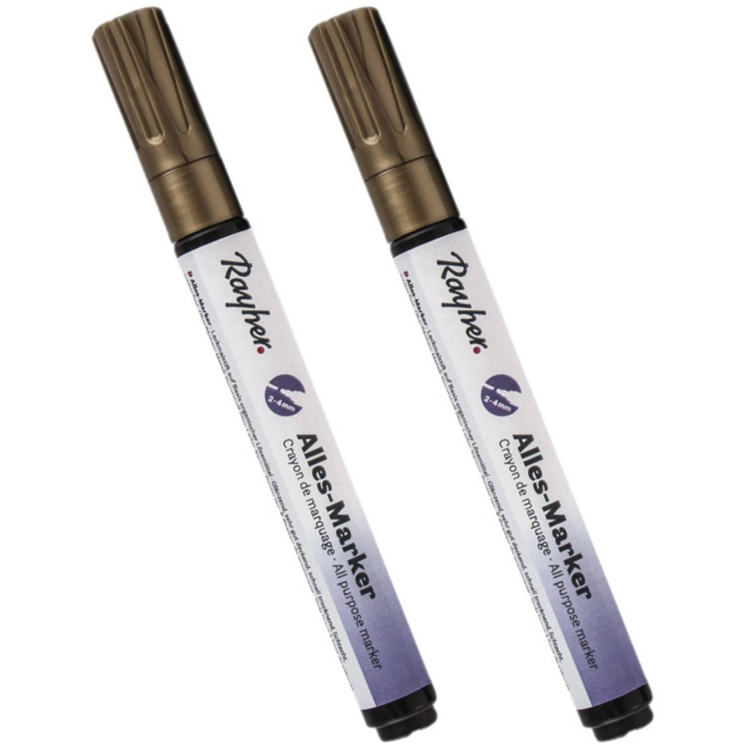 Rayher Hobby 2x Stuksen Marker Stift Met Een Dikke Punt - Hobbystiften - Goud