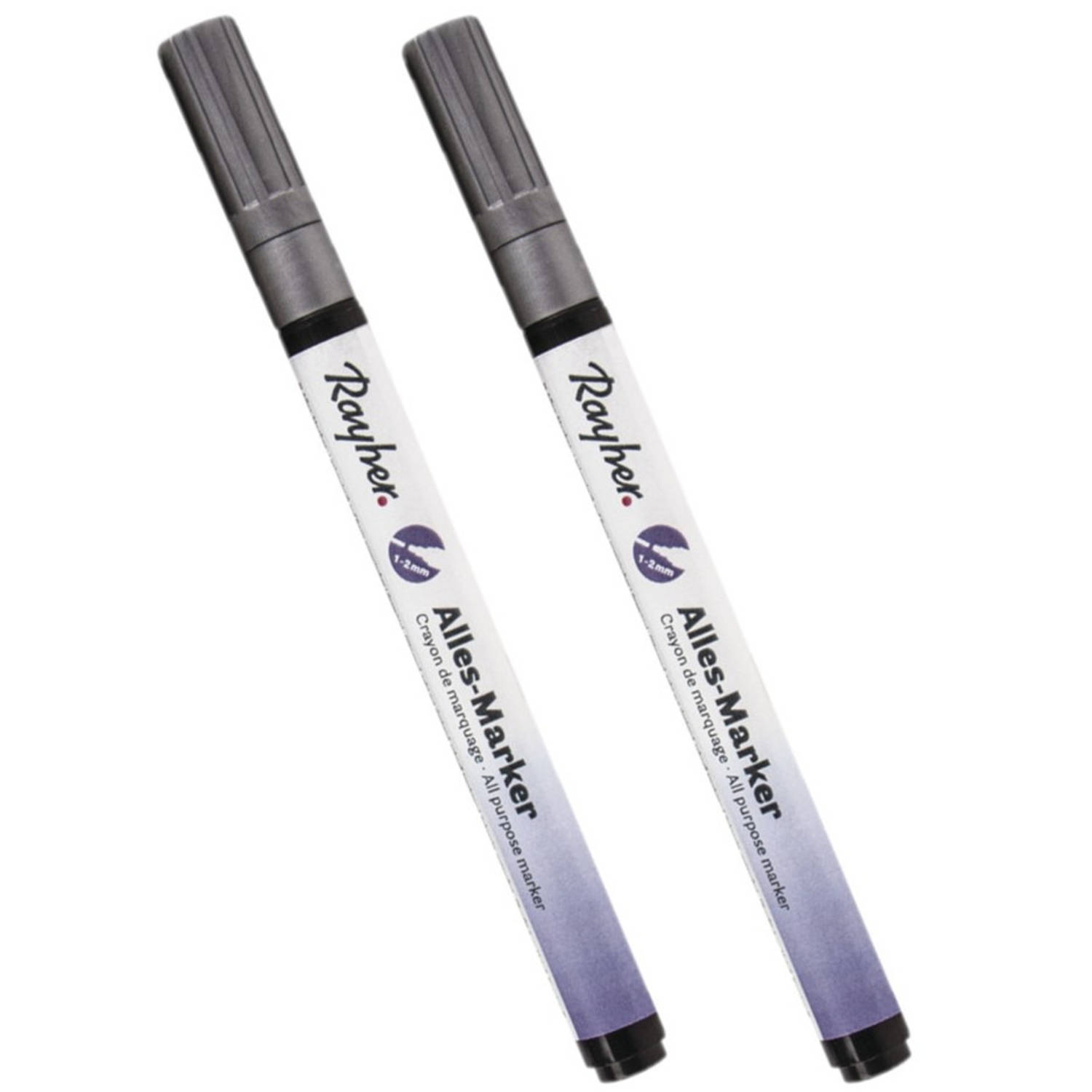 Rayher Hobby 2x Stuks Zilveren Marker Stift Met Een Fijne Punt - Hobbystiften - Silver