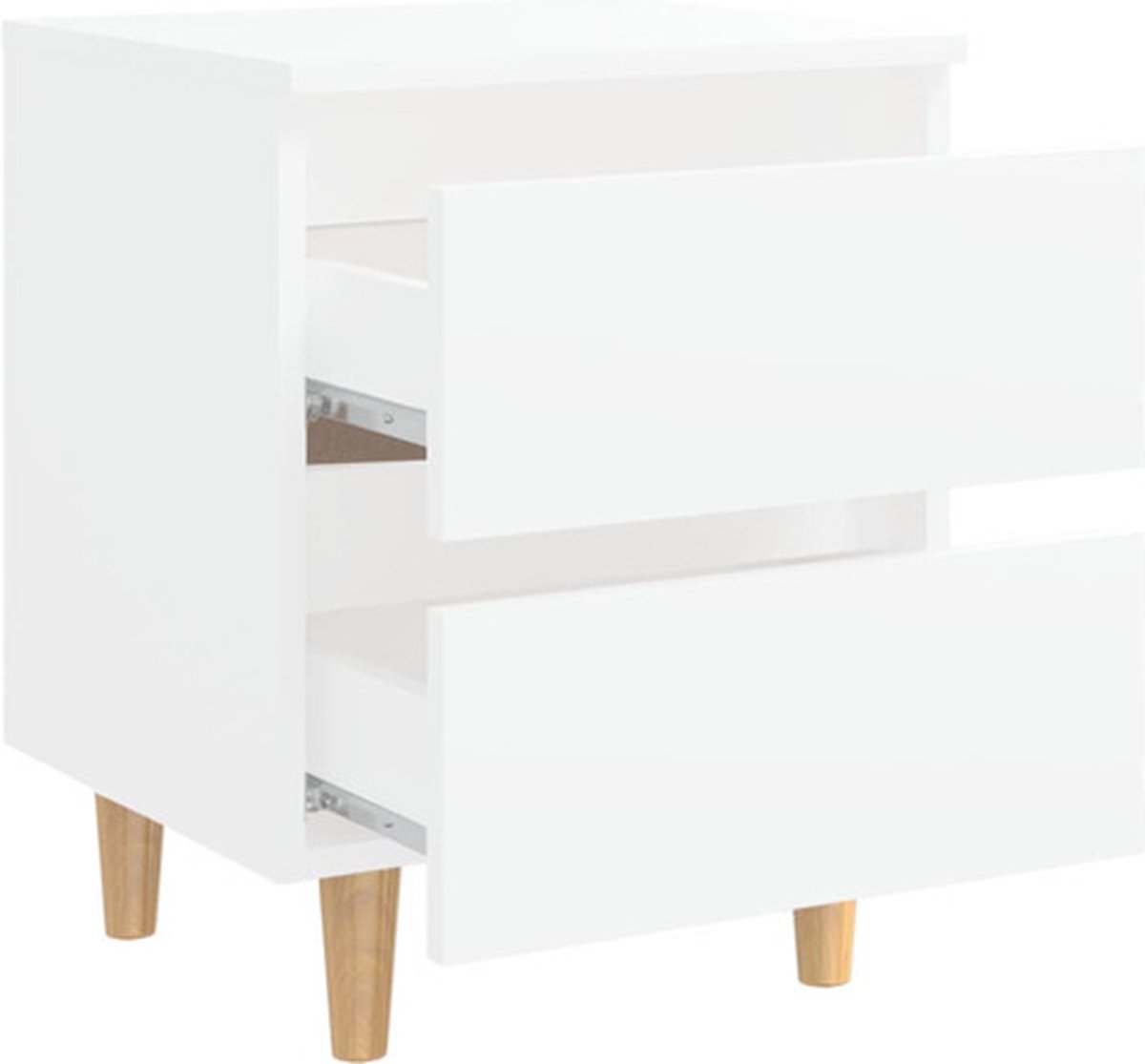 Vidaxl Nachtkastjes 2 St Met Grenenhouten Poten 40x35x50 Cm - Wit