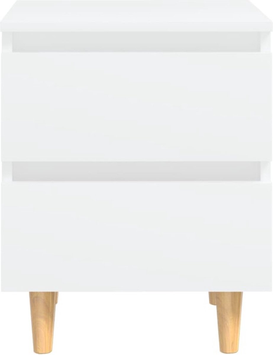 Vidaxl Nachtkastjes 2 St Met Grenenhouten Poten 40x35x50 Cm - Wit