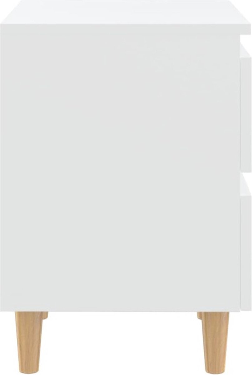 Vidaxl Nachtkastjes 2 St Met Grenenhouten Poten 40x35x50 Cm - Wit