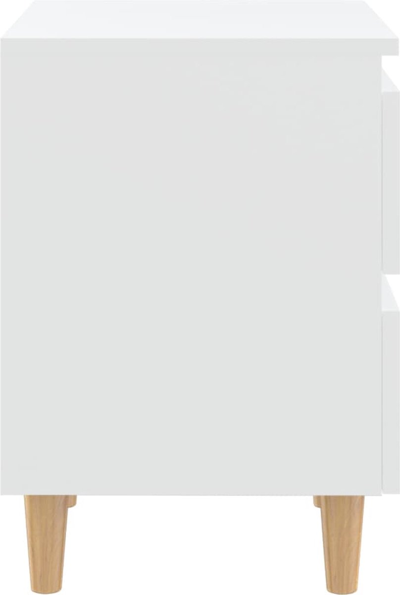 Vidaxl Nachtkastjes 2 St Met Grenenhouten Poten 40x35x50 Cm - Wit